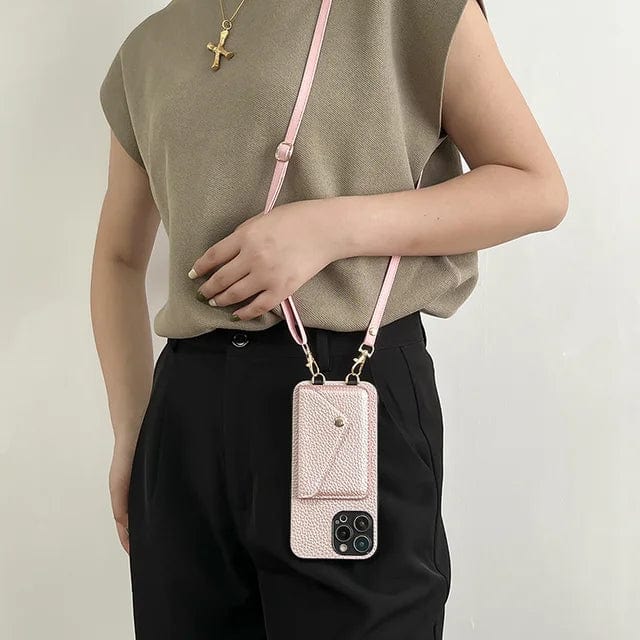 Leather Crossbody Phone Bag with Card Holder