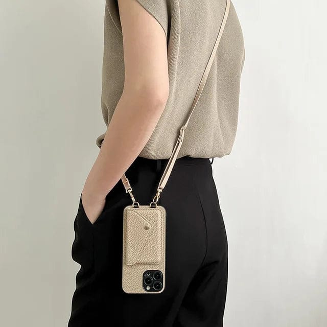 Leather Crossbody Phone Bag with Card Holder