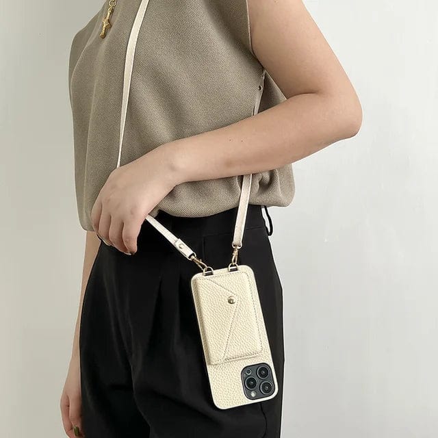 Leather Crossbody Phone Bag with Card Holder