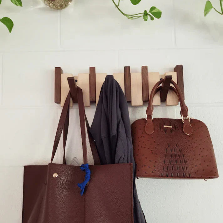 Wooden Piano Key Wall-Mounted Coat Rack