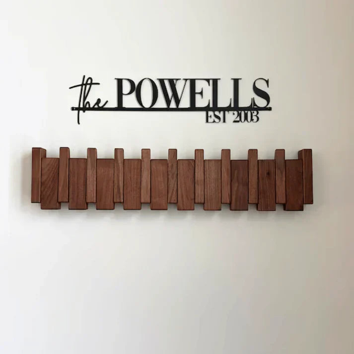 Wooden Piano Key Wall-Mounted Coat Rack