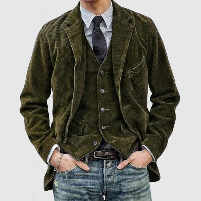 Naples Corduroy Lapel Jacket And Waistcoat
