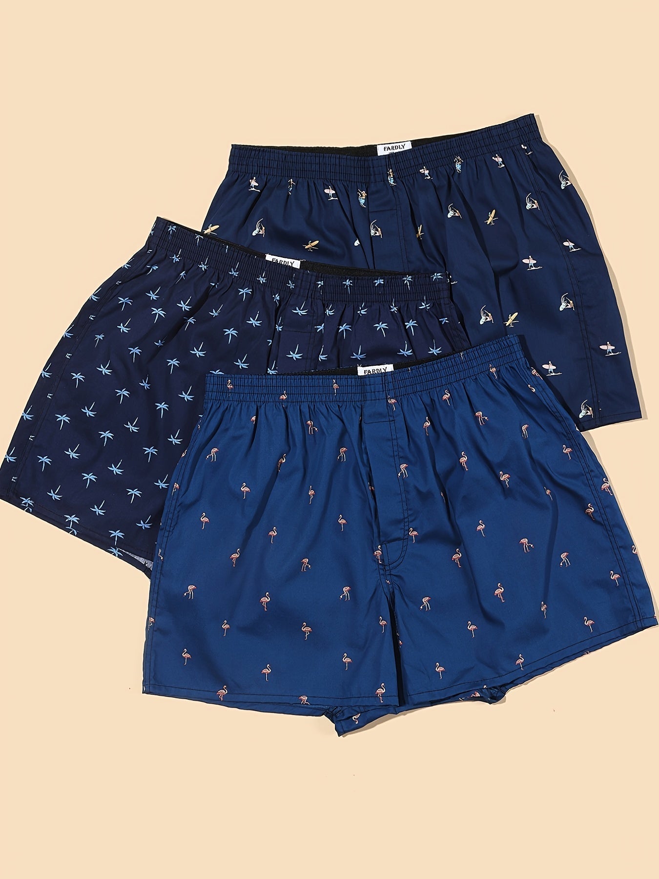 Set of 3 Men's Boxers made of 100% Cotton