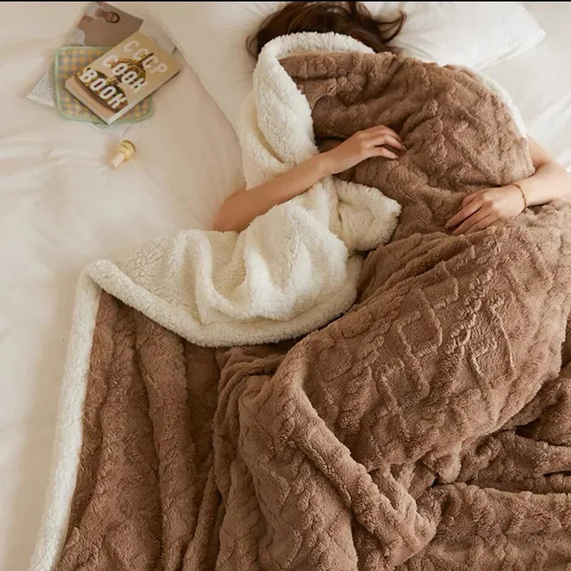 Ultra-Soft Lambswool Fleece Blanket – Thick Winter Bed Throw