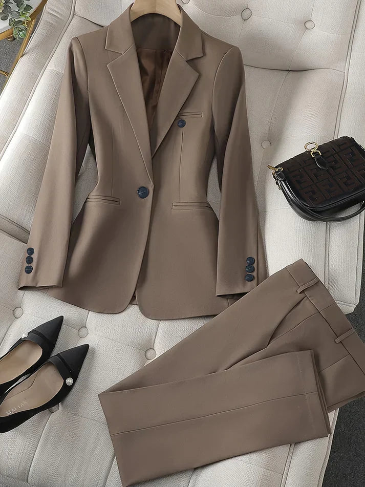 Women’s Azure Notched Lapel Blazer Set