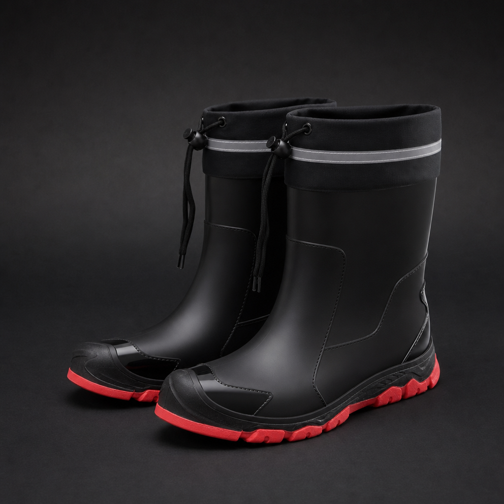 Redgit Rain Boots in Red Black