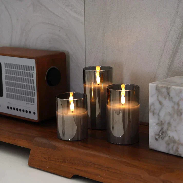 LED Flameless Candles – Glass Design with Realistic Flicker