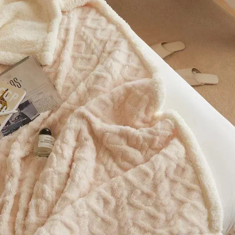 Ultra-Soft Lambswool Fleece Blanket – Thick Winter Bed Throw