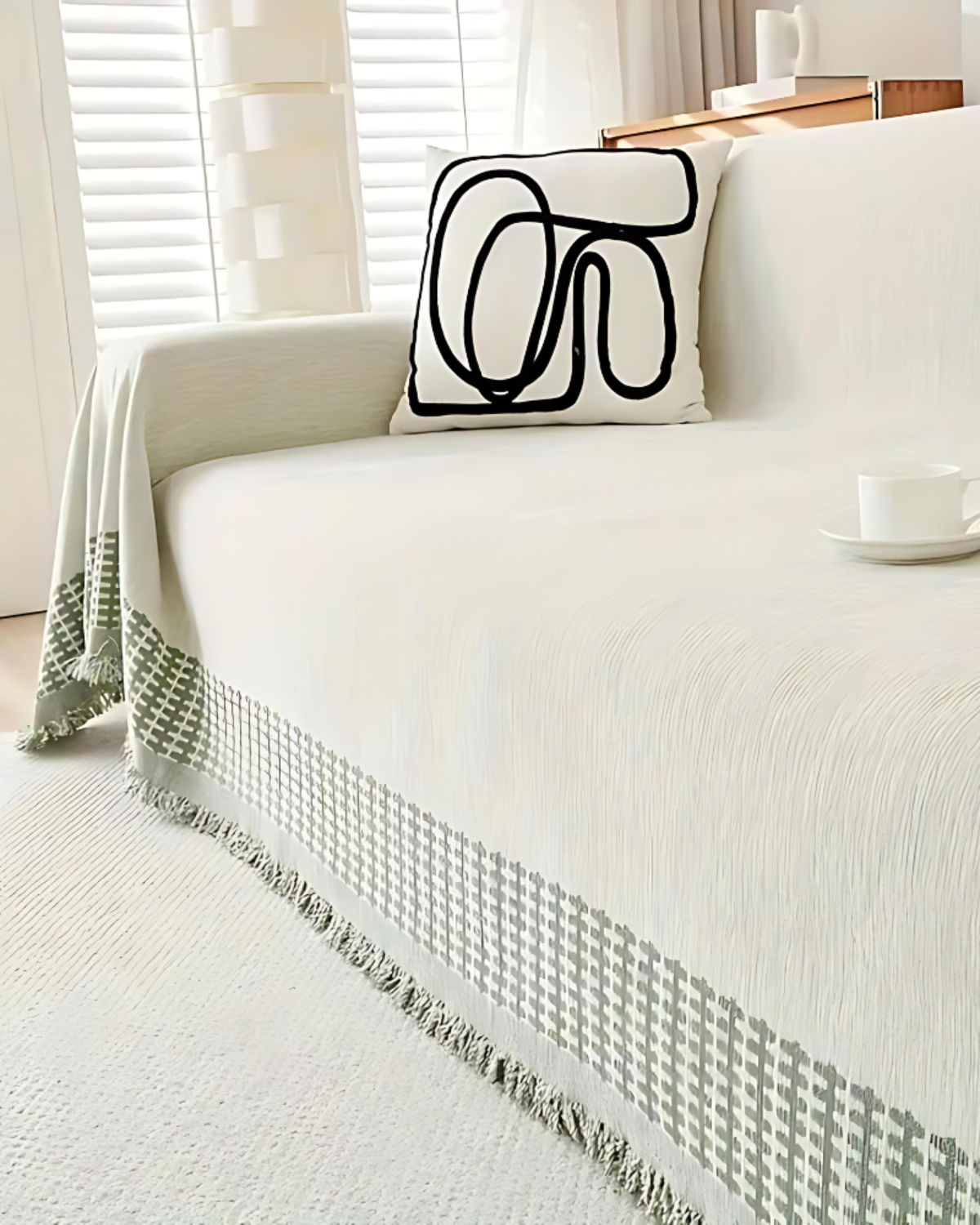 Boho Leaf Pattern Sofa Throw Cover