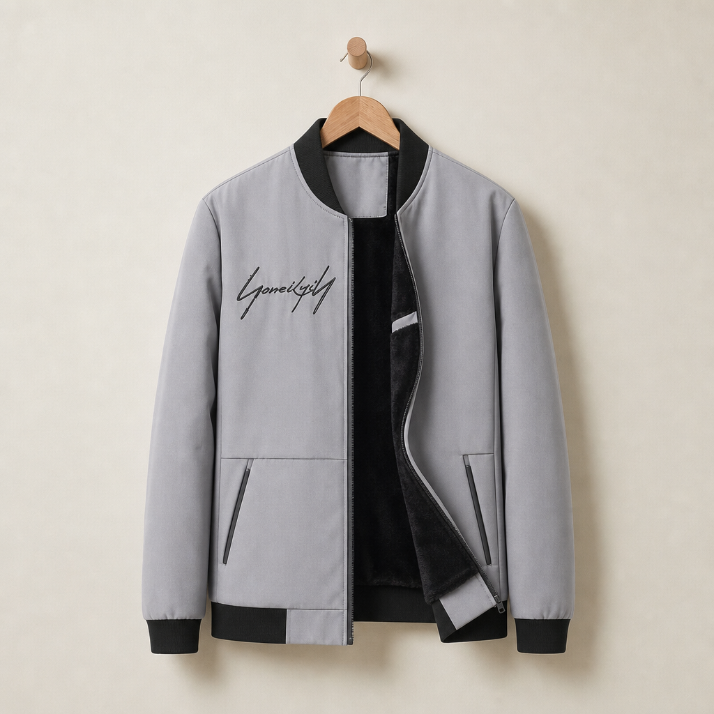 Denver Jacket in Grey Velvet