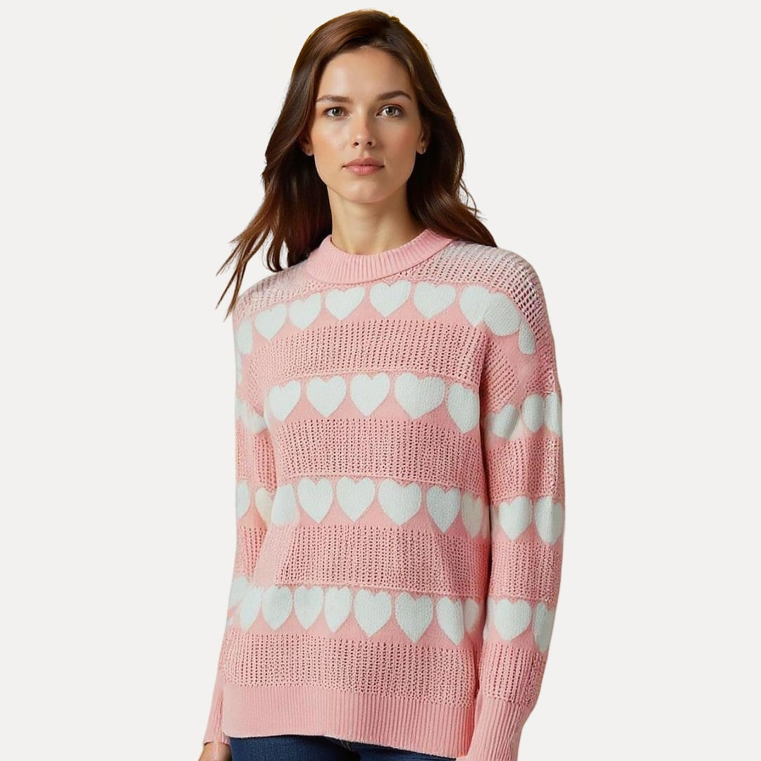 Mira Heart Knit Sweater