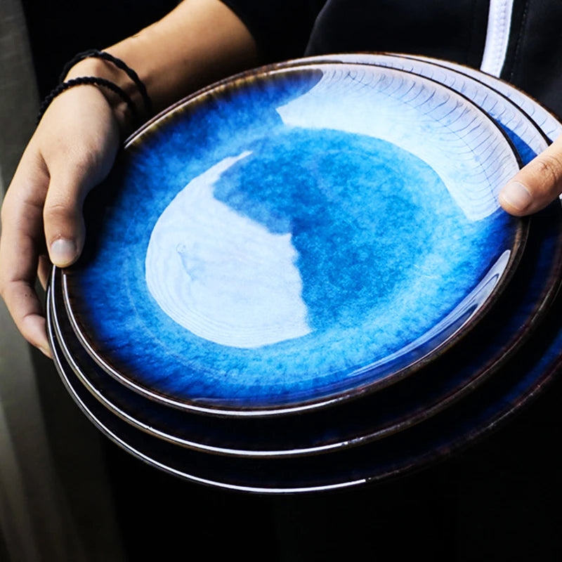 Celestia Blue Glazed Plate Set