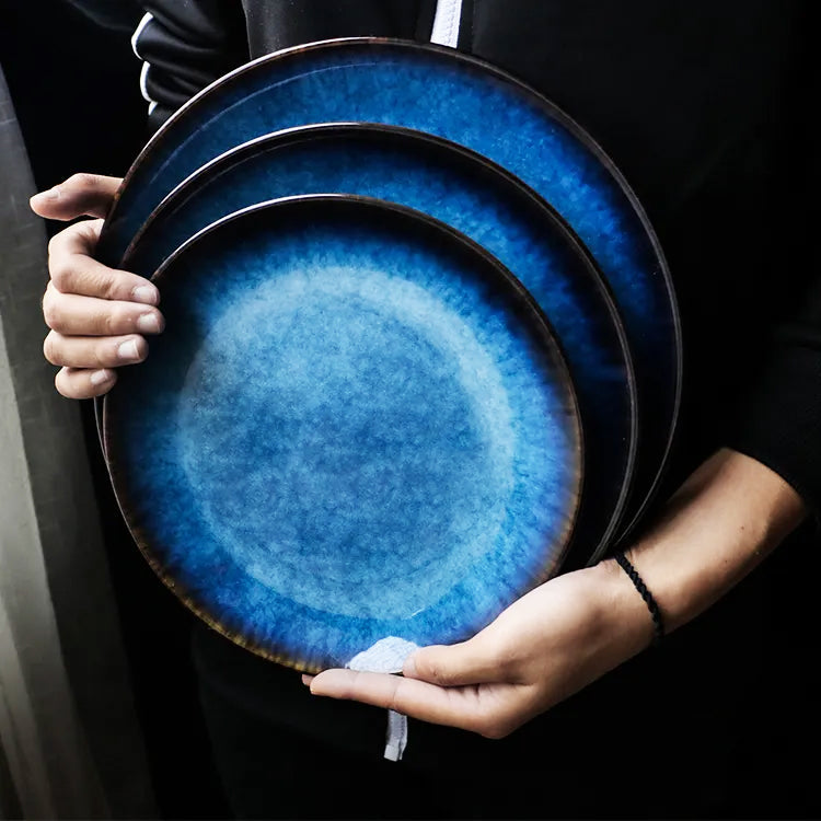 Celestia Blue Glazed Plate Set