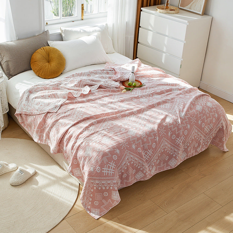 Cotton Cooling Blanket for Summer – Lightweight Gauze Bed Cover