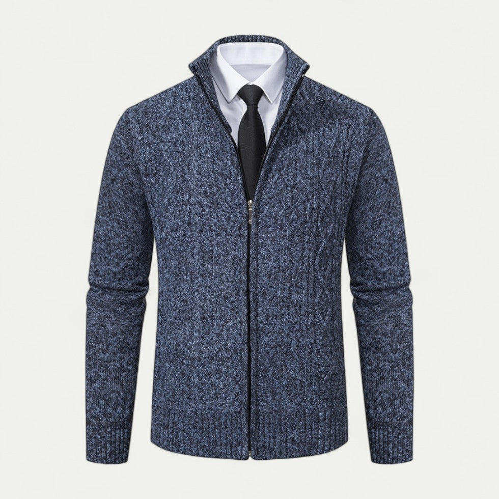 Brighton Cable-Knit Zip-Up Cardigan