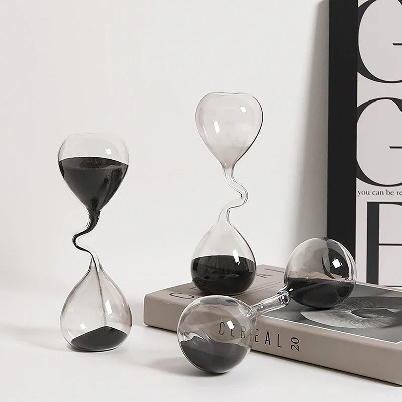 Modern Twisted Glass Hourglass Timer