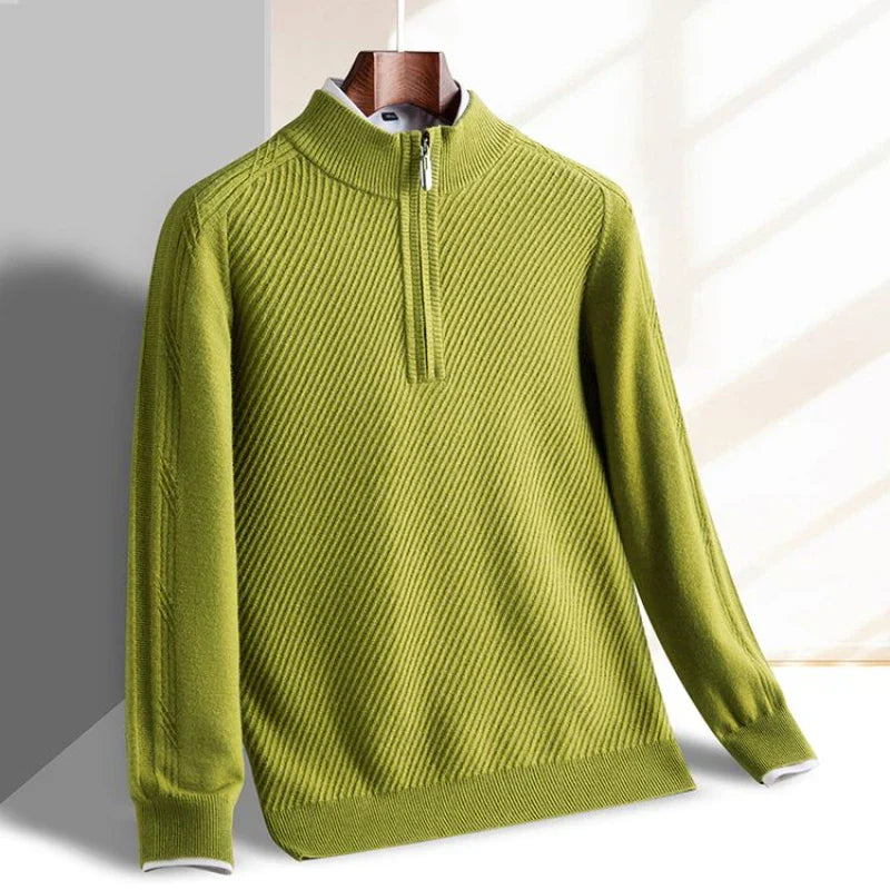 Hayden Textured Wool Quarter Zip