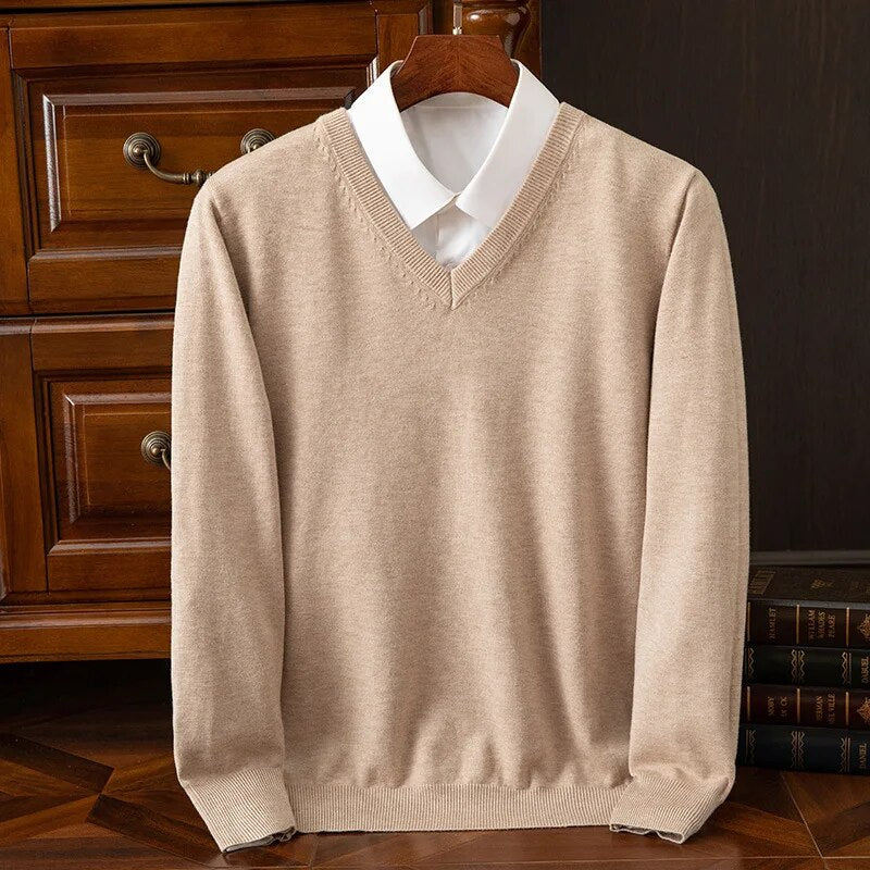 Olympia Cashmere V-Neck Sweater