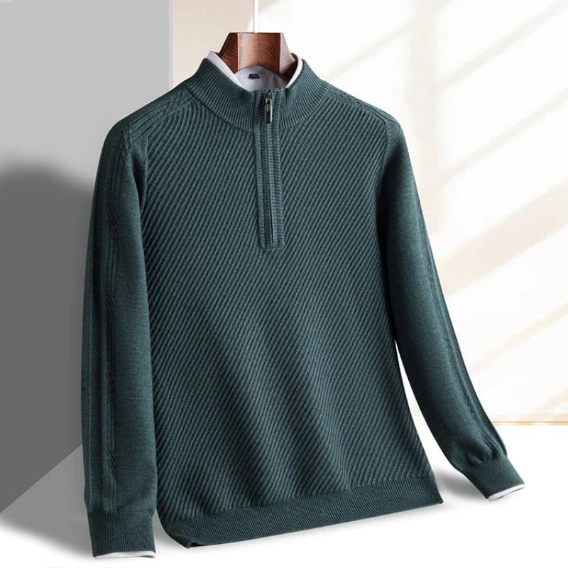 Hayden Textured Wool Quarter Zip