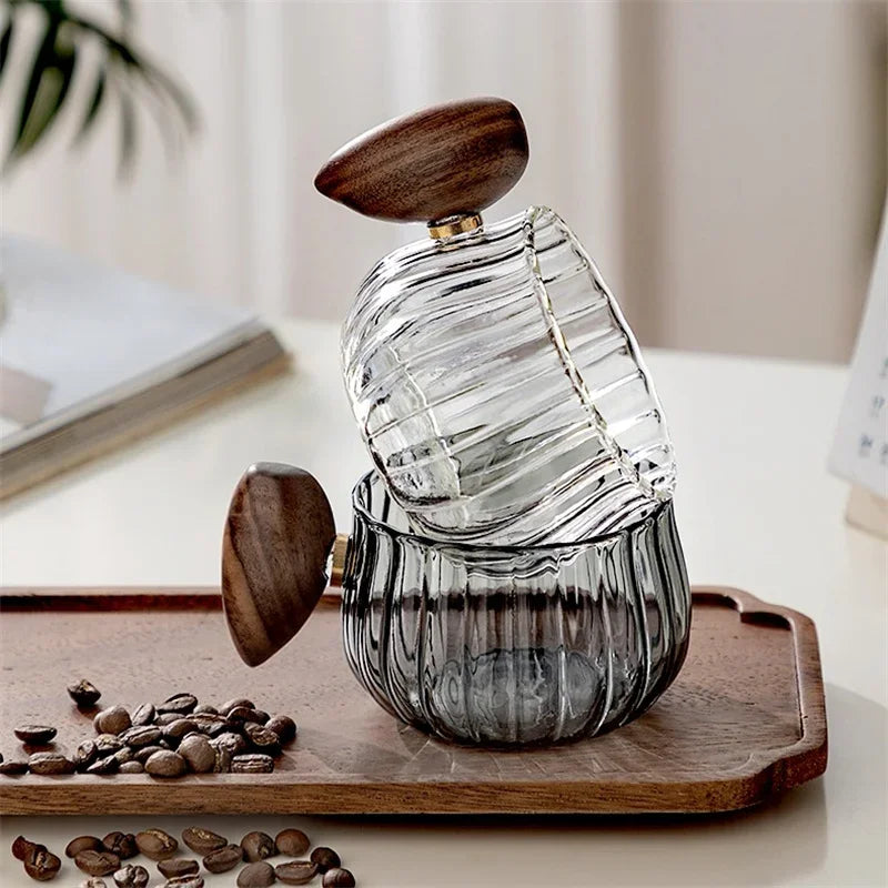 Glass Coffee Mug with Wooden Handle