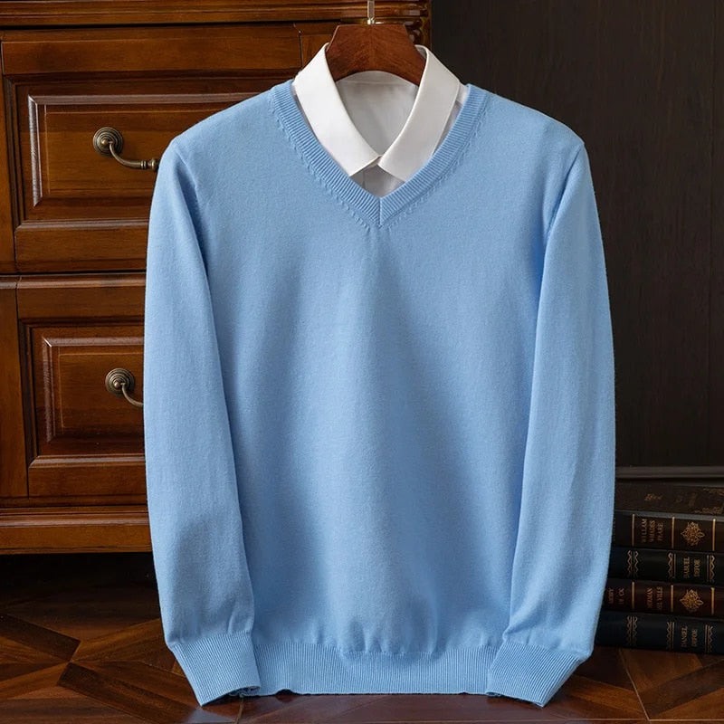 Olympia Cashmere V-Neck Sweater