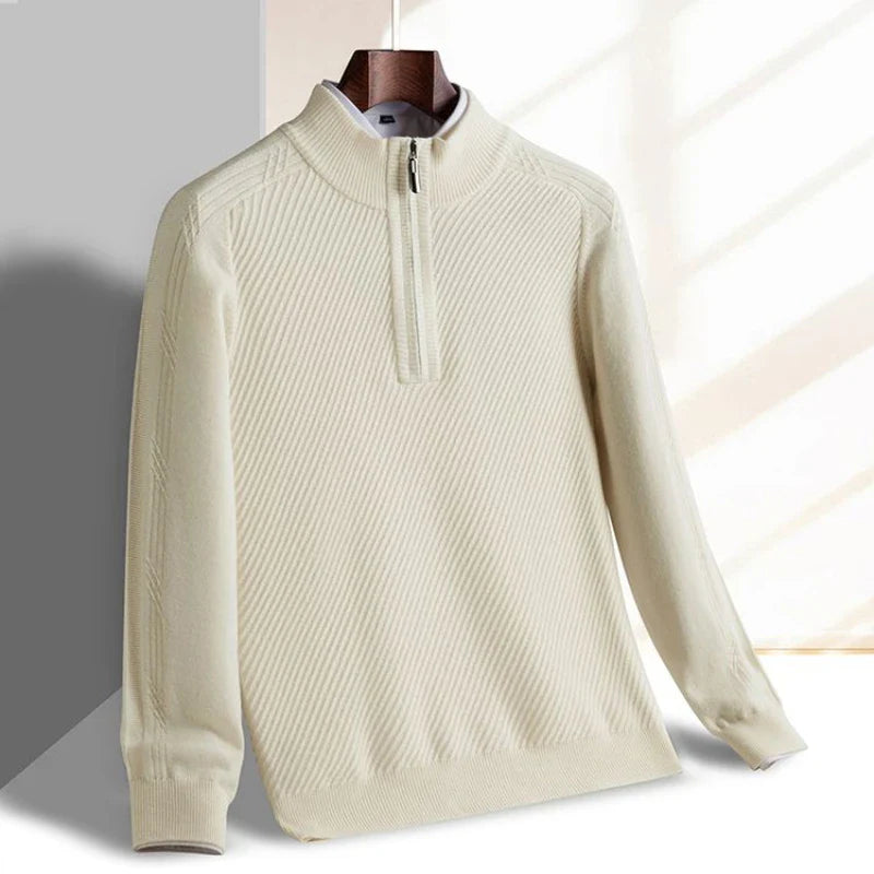 Hayden Textured Wool Quarter Zip