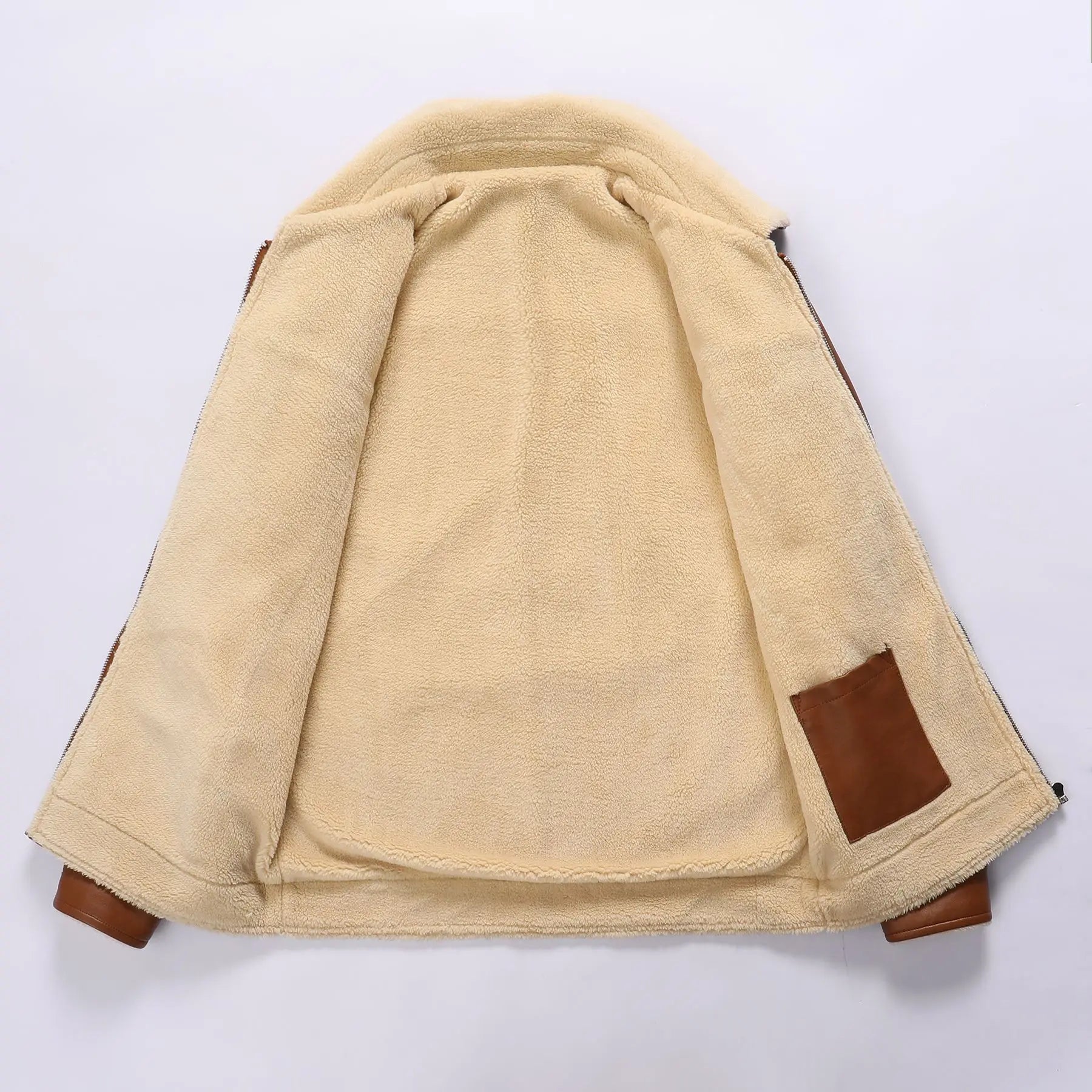 Axel Leather Biker Fleece Jacket