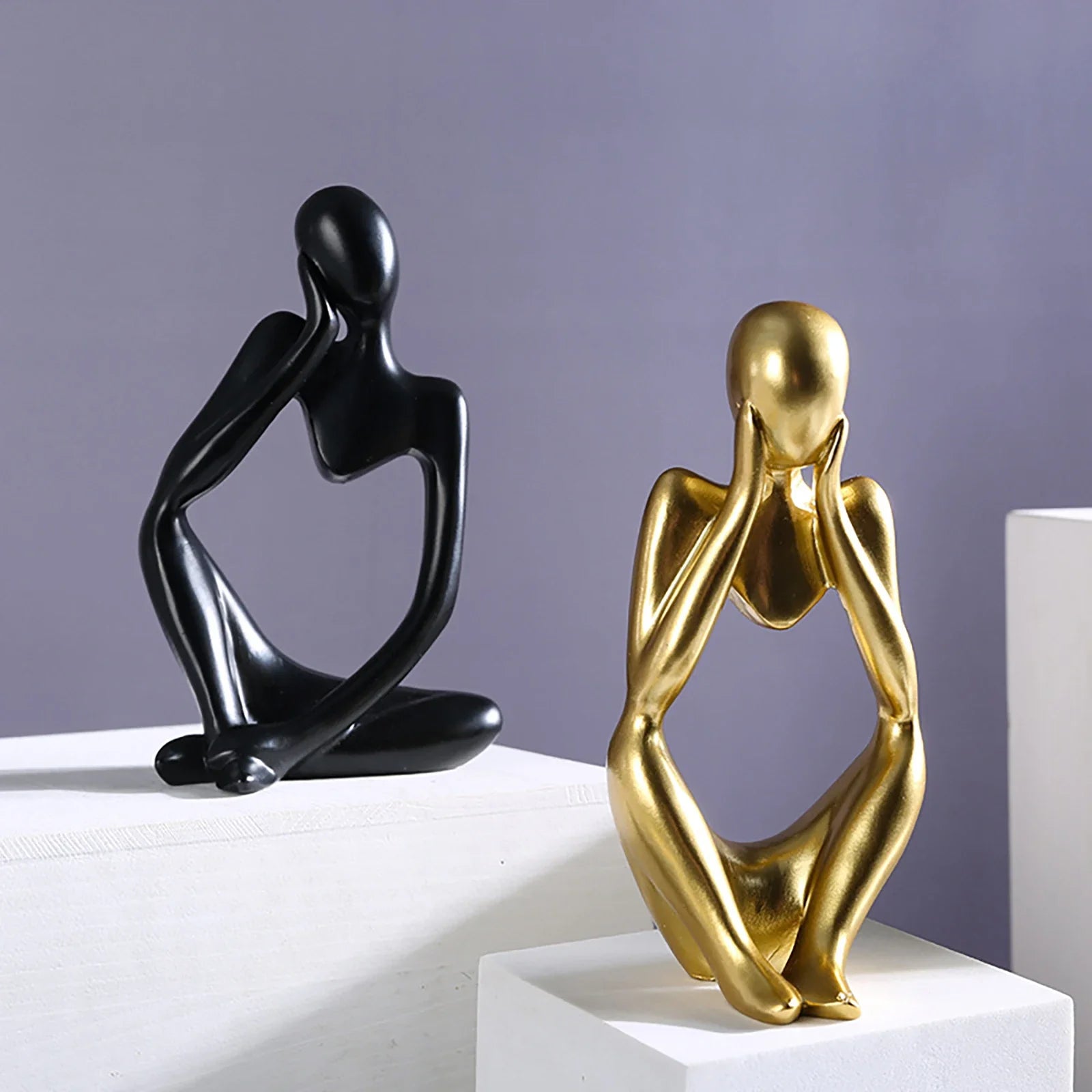 Modern Abstract Resin Figurine – Minimalist Sculpture for Shelf, Desk & Home Decor