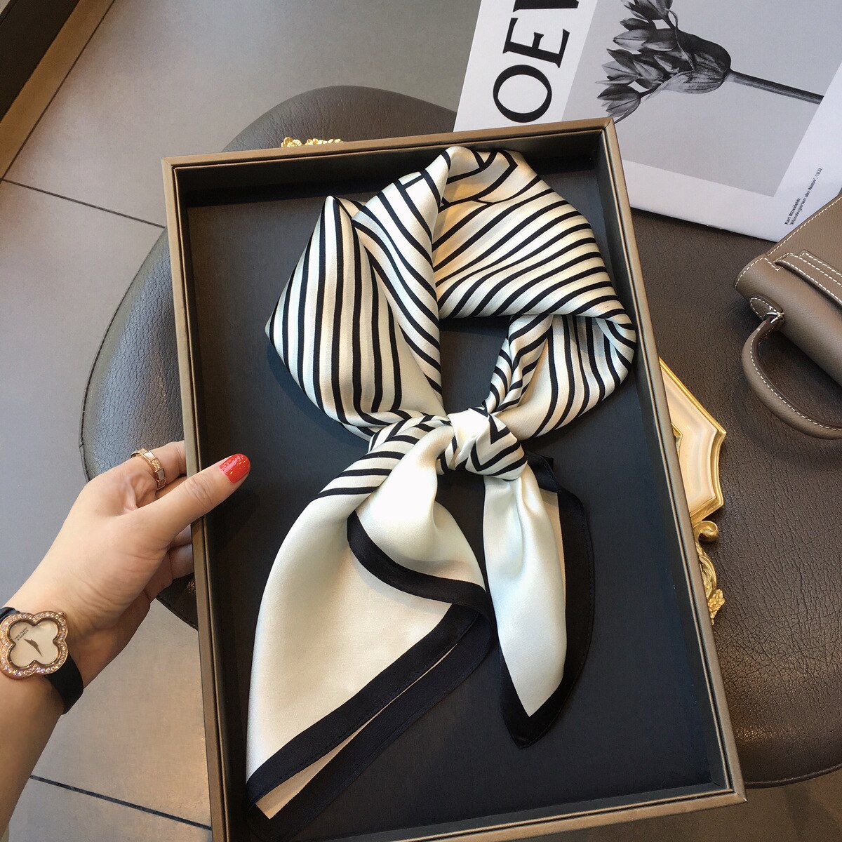 Siena Striped Silk Scarf