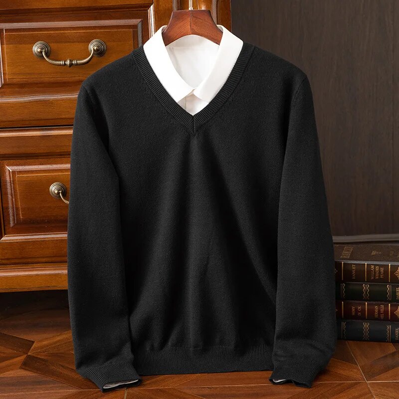 Olympia Cashmere V-Neck Sweater