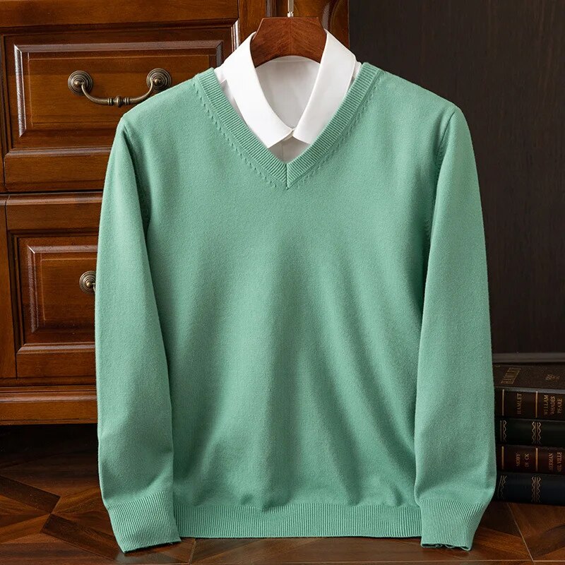 Olympia Cashmere V-Neck Sweater