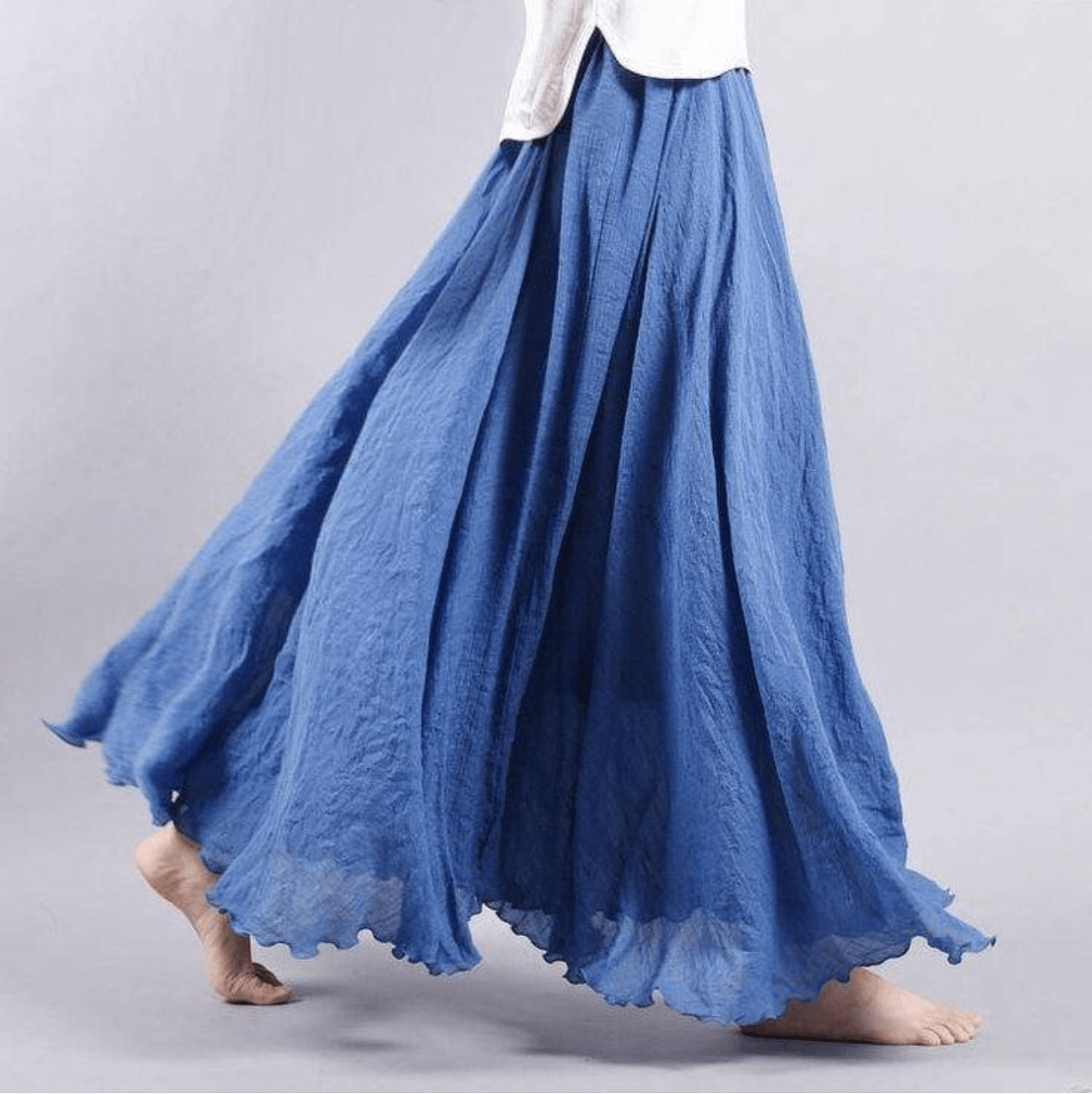 Rustic Linen Maxi Skirt