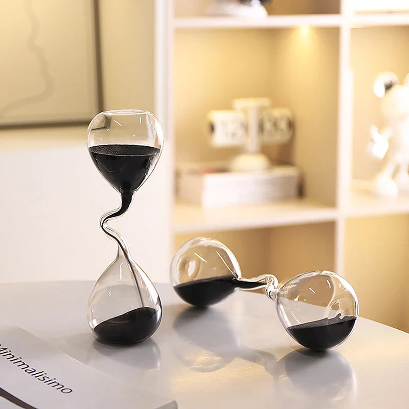Modern Twisted Glass Hourglass Timer