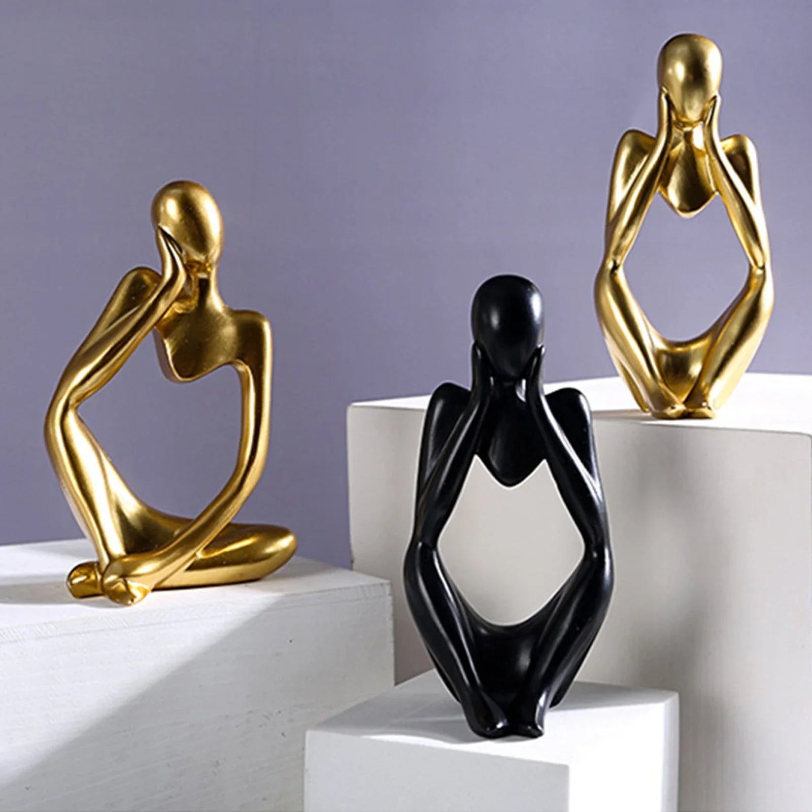 Modern Abstract Resin Figurine – Minimalist Sculpture for Shelf, Desk & Home Decor