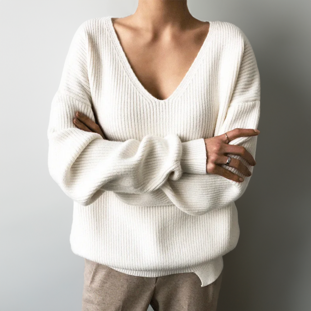 Aurora V-Neck Soft Knit Sweater