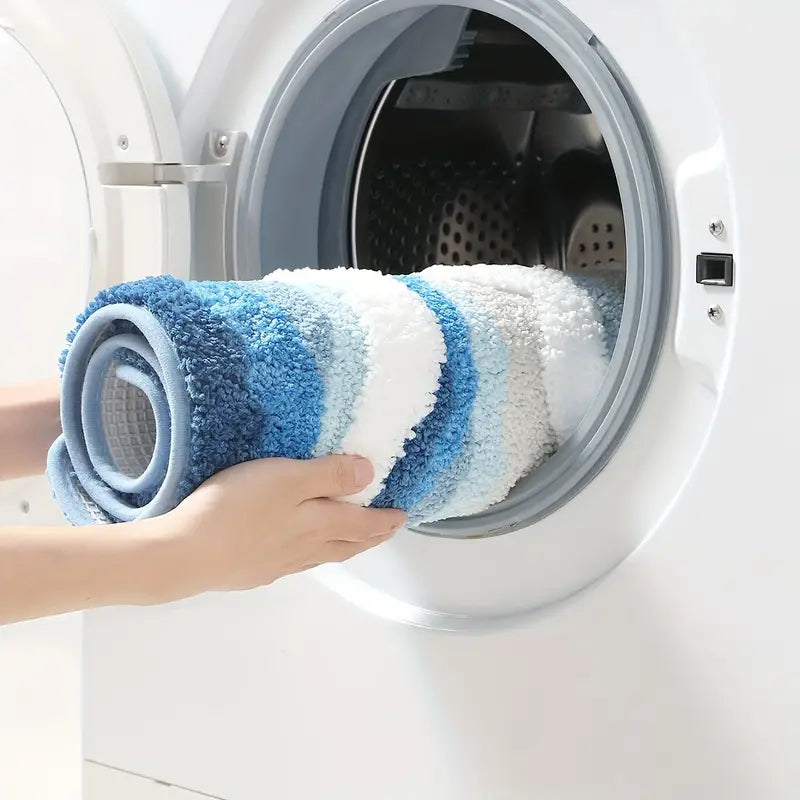 Ocean Ripple Microfiber Rug – Soft Wave Design with Non-Slip Backing