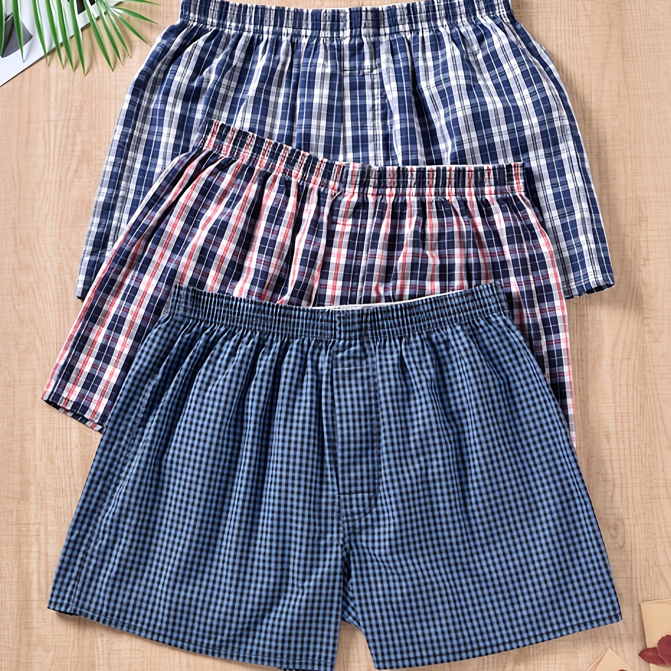 Set of 3 Men's Boxers made of 100% Cotton