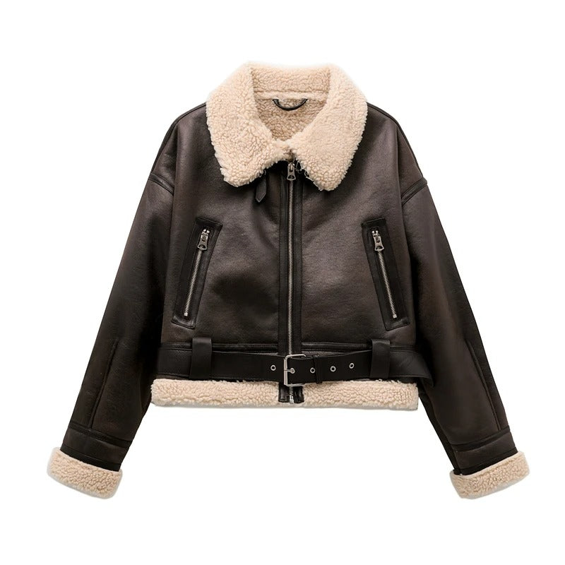 Vera Belted Shearling Jacket