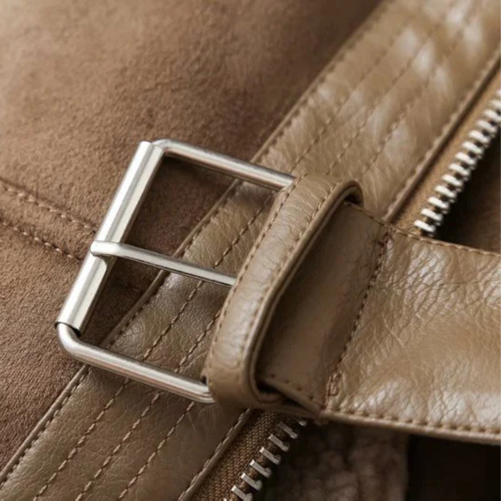 Daphne Faux Suede Shearling Jacket