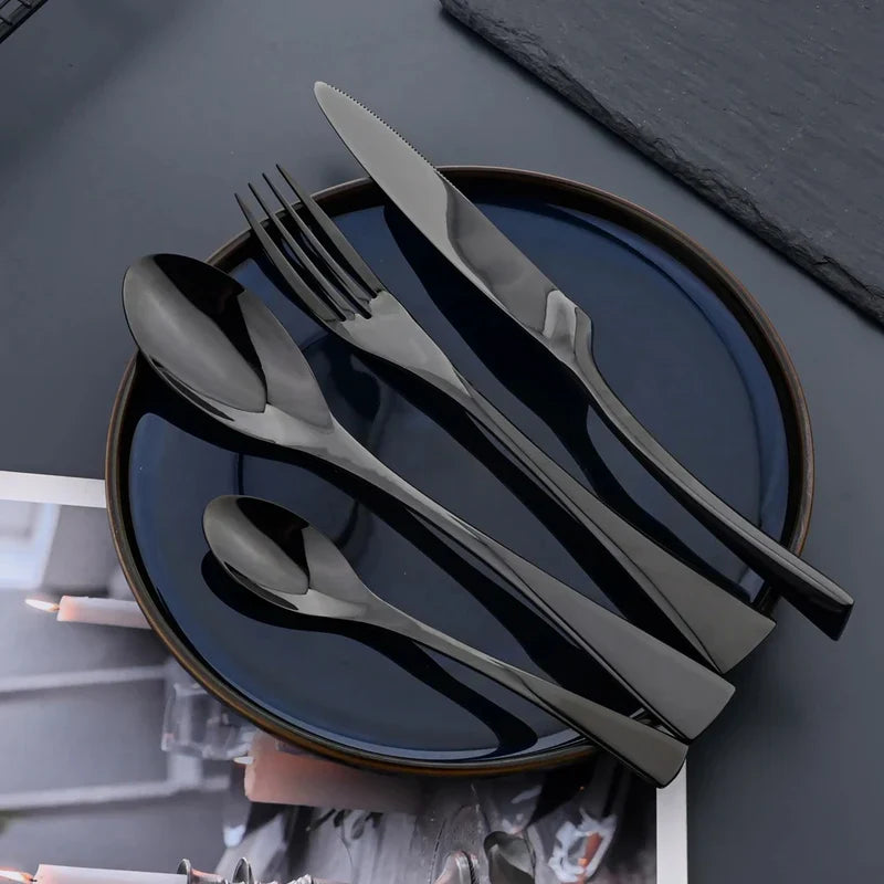 Onyxware Stainless Steel Black Cutlery Set