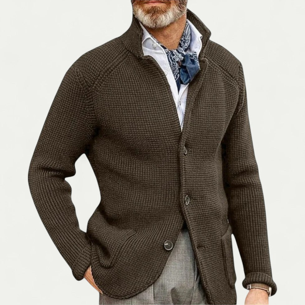 Oxford Textured Knit Cardigan