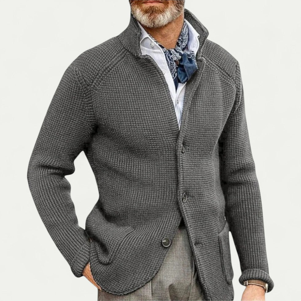 Oxford Textured Knit Cardigan