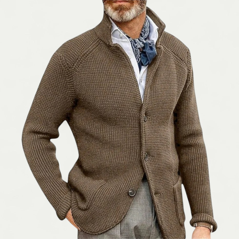 Oxford Textured Knit Cardigan