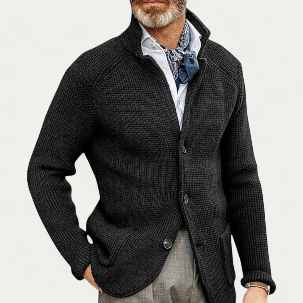 Oxford Textured Knit Cardigan