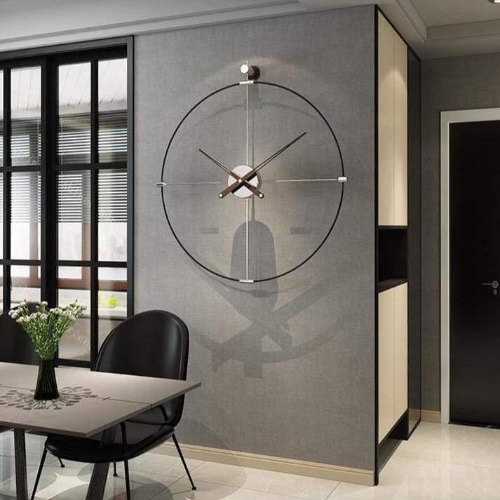 Modern Metal Frameless Wall Clock – Oversized Minimalist Design