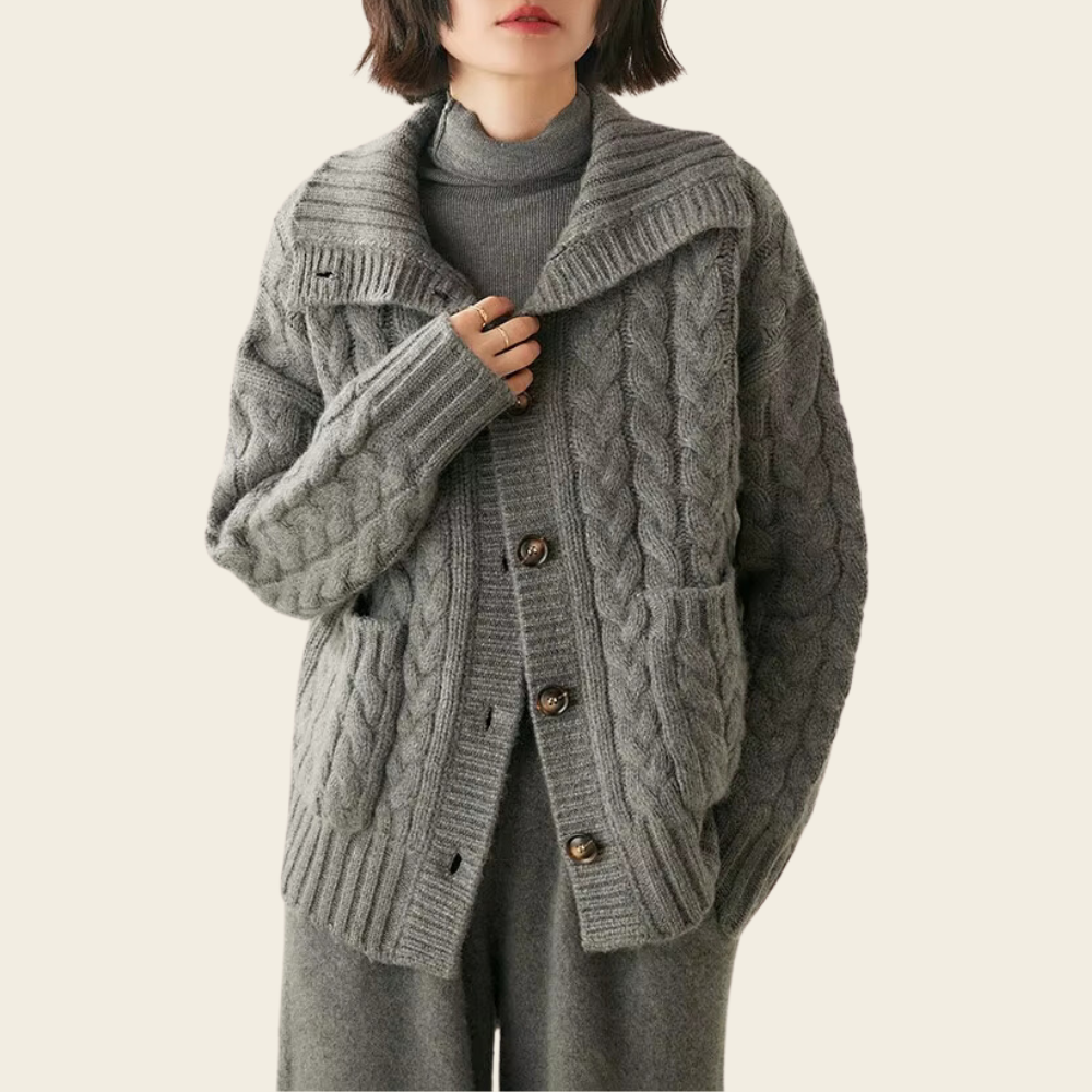 Malta Wool Turtleneck Cardigan