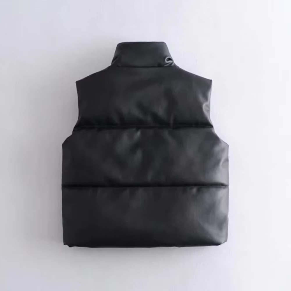 Althea Faux Leather Puffer Vest